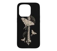 Carcasa para iPhone 15 Pro Gótico Polilla Anatomía Columna Luna Oculto Naturaleza