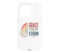Carcasa para iPhone 15 Pro Gracia después de la tormenta Boho Rainbow Oración Cristiana Positiva