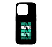 Carcasa para iPhone 15 Pro Gráfico Verde Azulado Claro Aqua Color You&Me&You&Me Teal Aqua
