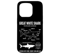 Carcasa para iPhone 15 Pro Gran Tiburón Blanco Anatomía Océano