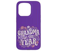 Carcasa para iPhone 15 Pro Grandma of The Year Retro Floral Cute Grandmother Vintage