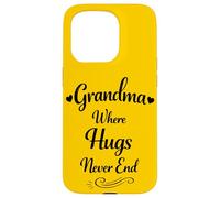 Carcasa para iPhone 15 Pro Grandma Where Hugs Never End - Orgullosa Familia Amorosa Abuela