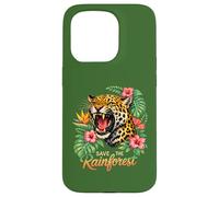 Carcasa para iPhone 15 Pro Guardar la Fauna Tropical del Jaguar rugiente de la Selva Tropical
