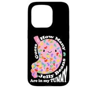 Carcasa para iPhone 15 Pro Guess How Many Jelly Beans Are in my Tummy Funny Kawaii
