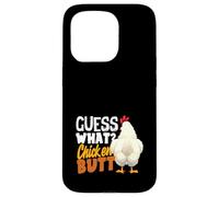 Carcasa para iPhone 15 Pro Guess What Chicken Butt Funny Retro Humor Broma Niños