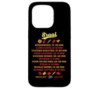 Carcasa para iPhone 15 Pro Guía sudafricana Braai BBQ Grilling Times Boerewors Steak