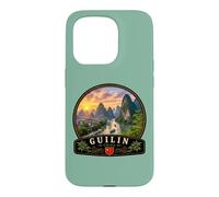 Carcasa para iPhone 15 Pro Guilin China Montañas Karst Li Río Paisaje Viaje Desig