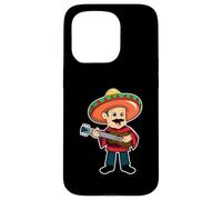 Carcasa para iPhone 15 Pro Guitarra Divertida México Mariachi Cinco de Mayo Fiesta