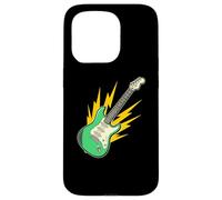 Carcasa para iPhone 15 Pro Guitarra eléctrica Retro Lightning Bolt Rock Music Graphic