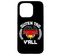Carcasa para iPhone 15 Pro Guten Tag Y'all Biergarten Germany Flag German Beer Festival