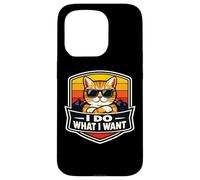 Carcasa para iPhone 15 Pro Hago lo Que Quiero, Amante del dueño de un Gato, Divertido, Retro, Broma Vintage