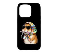 Carcasa para iPhone 15 Pro Hamster Hammy Granny - Hilo Cuadrado de Ganchillo para Amantes del Ganchillo