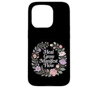 Carcasa para iPhone 15 Pro Heal Grow Manifest Flow Mentalidad de Bienestar Espiritual