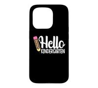 Carcasa para iPhone 15 Pro Hello Kindergarten Teacher Leopard Pencil Regreso a la Escuela