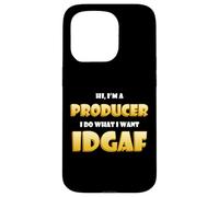 Carcasa para iPhone 15 Pro Hi I'm a Producer Idgaf Funny Song Music or Movie Producing
