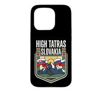 Carcasa para iPhone 15 Pro High Tatras Bandera de Eslovaquia Vintage Mountain Travel Art