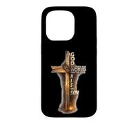 Carcasa para iPhone 15 Pro Hijo de Dios Jesucristo Versículo de la Biblia 9 Juan 3:16 Cruz Fe