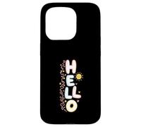 Carcasa para iPhone 15 Pro Hola, Lindo Saludo Kawaii Pastel Happy Doodle
