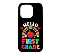 Carcasa para iPhone 15 Pro Hola Primer Grado para Maestros Niños Primer Grado Regreso a la Escuela