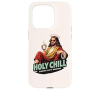Carcasa para iPhone 15 Pro Holy Chill Funny Jesus Coffee Humor Pecar no es Ganar