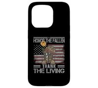 Carcasa para iPhone 15 Pro Honor The Fallen Thank The Living Bandera Americana Vintage
