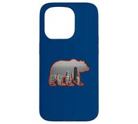 Carcasa para iPhone 15 Pro Horizonte de la Ciudad de Chicago Dentro de una Silueta parda