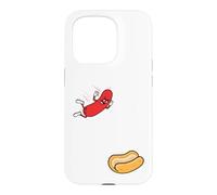 Carcasa para iPhone 15 Pro Hot Dog Saltando En Bun Retro Summer BBQ Grill 4 de Julio