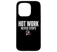 Carcasa para iPhone 15 Pro Hot Work Never Stops Welder Welding Blue Collar Job Work