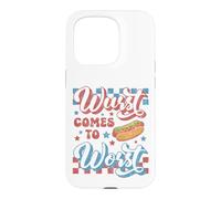 Carcasa para iPhone 15 Pro Hotdog Wurst llega a lo Peor Divertido Perrito Caliente del 4 de Julio