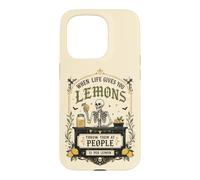 Carcasa para iPhone 15 Pro Humor Oscuro gótico limón Cita Esqueleto Mercado Estado de ánimo