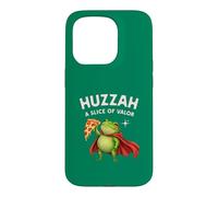 Carcasa para iPhone 15 Pro Huzzah: Una porción de Valor Frog Knight Pizza Gamer Snacks