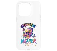 Carcasa para iPhone 15 Pro I Could Be Meaner Skull Butterfly Art, Dark Gothic Floral