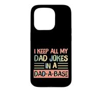 Carcasa para iPhone 15 Pro I Keep All My Dad Jokes In A Dad-A-Base Retro Father's Day