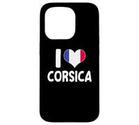 Carcasa para iPhone 15 Pro I Love Corsica Francia Bandera Corazón Orgullo Córcega