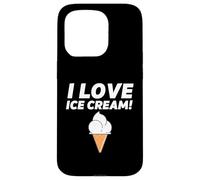 Carcasa para iPhone 15 Pro I Love Ice Cream Party Outfit Vanilla Soft Serve Gelato Cone