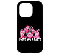 Carcasa para iPhone 15 Pro I Love You A Latte Pink Buffalo Plaid Decor Valentines GNOME