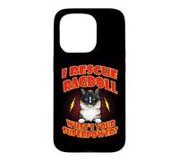 Carcasa para iPhone 15 Pro I Rescue Ragdoll Cat What's Your Superpower Funny Cats Lover