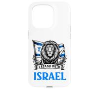 Carcasa para iPhone 15 Pro I Stand with Israel Hebreo Lion Flag Design