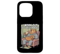 Carcasa para iPhone 15 Pro I Work out So I Can Eat In Peace Funny Gym Motivación Cita
