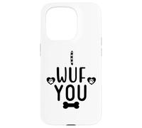 Carcasa para iPhone 15 Pro I Wuf You Dog Lover Cute Dog Paw Print Dog Mom Dad Dogs Mum