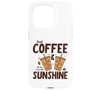 Carcasa para iPhone 15 Pro Iced Coffee & Sunshine Every Day All Day Funny Summer