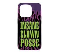 Carcasa para iPhone 15 Pro ICP Purple Flames Old English Logo Horrorcore Rap Music