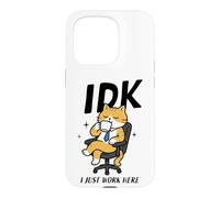 Carcasa para iPhone 15 Pro IDK I Just Work Here Cat Coffee Trabajador de Oficina
