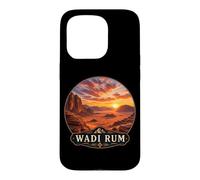 Carcasa para iPhone 15 Pro Impresionante Wadi Rum Desierto Puesta del Sol Medio Oriente Paisaje