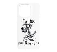 Carcasa para iPhone 15 Pro It's Fine I'm Fine Everything is Fine Funny Great Danés Dog
