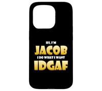 Carcasa para iPhone 15 Pro Jacob Costume Idgaf Meme Personalized Jacob First Name Jake