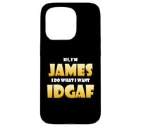 Carcasa para iPhone 15 Pro James Costume Idgaf Meme Personalized Jim First Name James
