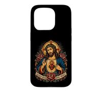 Carcasa para iPhone 15 Pro Jesucristo Corazón Ten Misericordia Arte Devocional Católico Fe