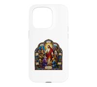 Carcasa para iPhone 15 Pro Jesús Bienaventuranzas Sermón Mosaico Gótico Arte Cristiano Icono