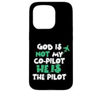 Carcasa para iPhone 15 Pro Jesus God is The Pilot Aviation Christian Faith